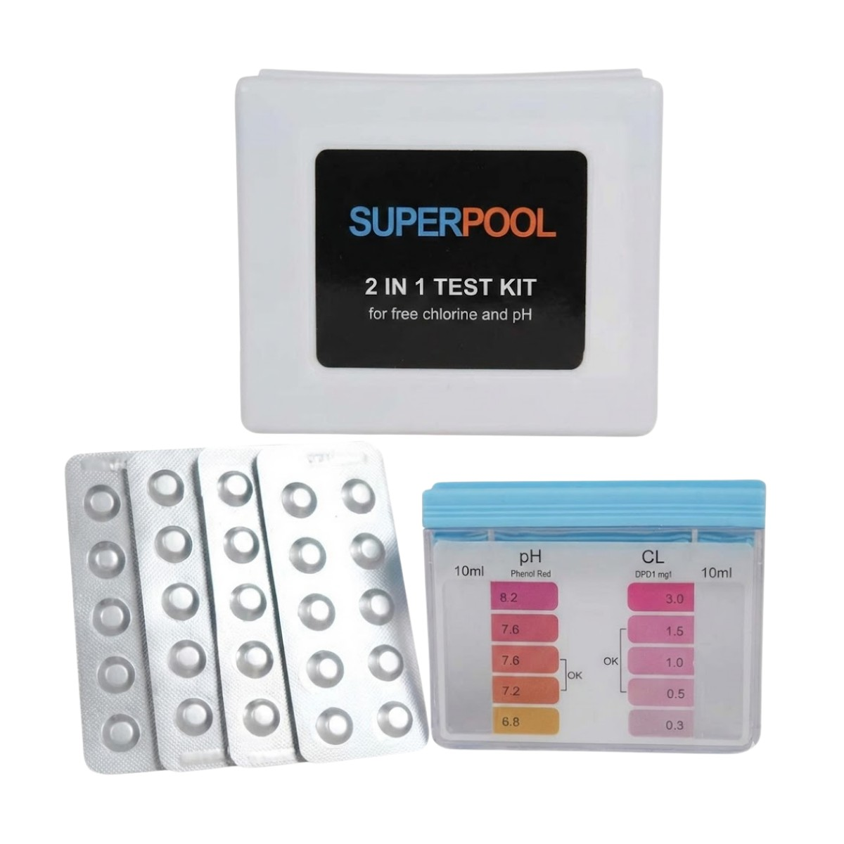 TK01 Haplı pH – Cl Test Kiti (Tablet)