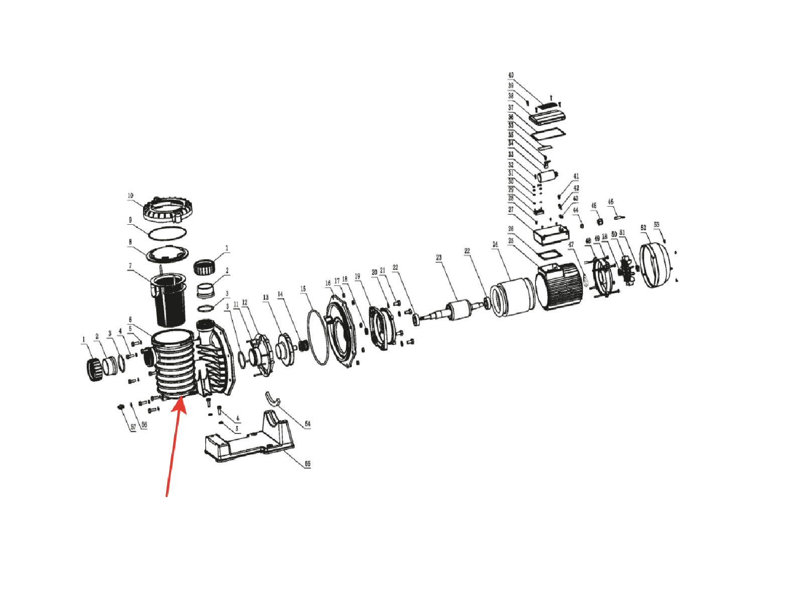 SCPA400T Trifaze Havuz Pompa Gövdesi Uyumlu Yedek Parça