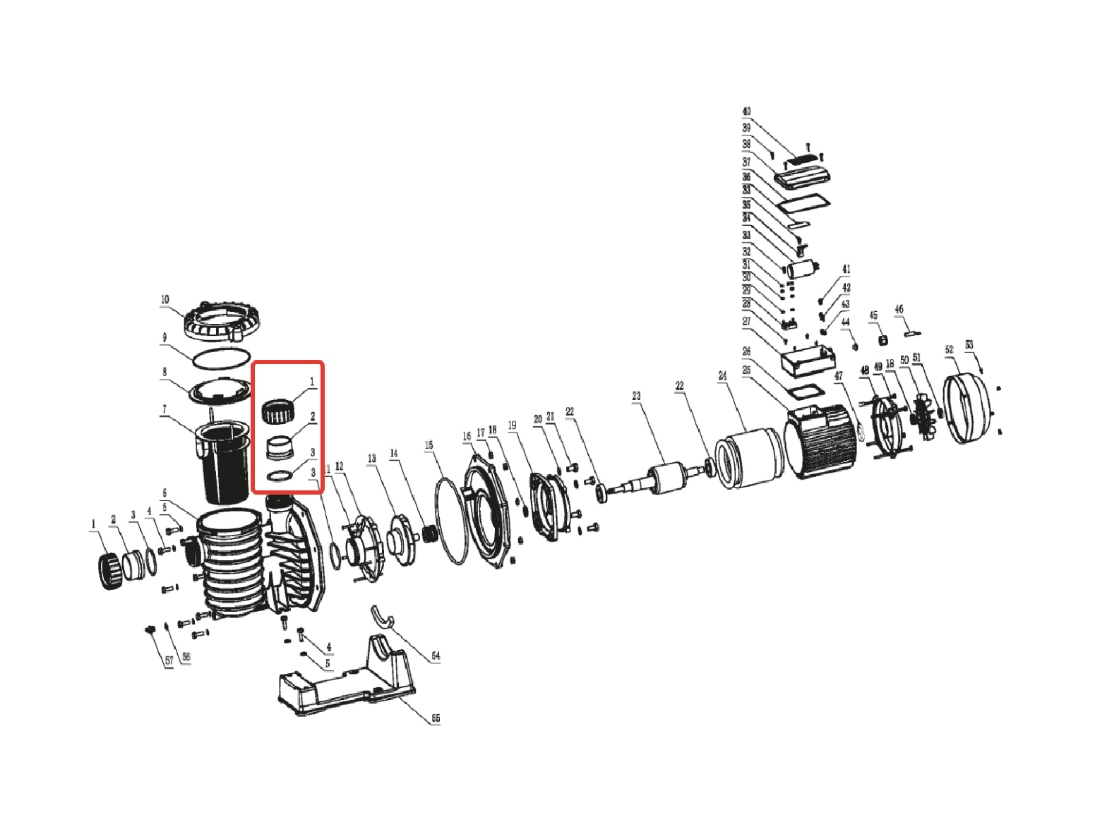 SCPA400T Trifaze Havuz Pompa Rekoru Uyumlu Yedek Parça