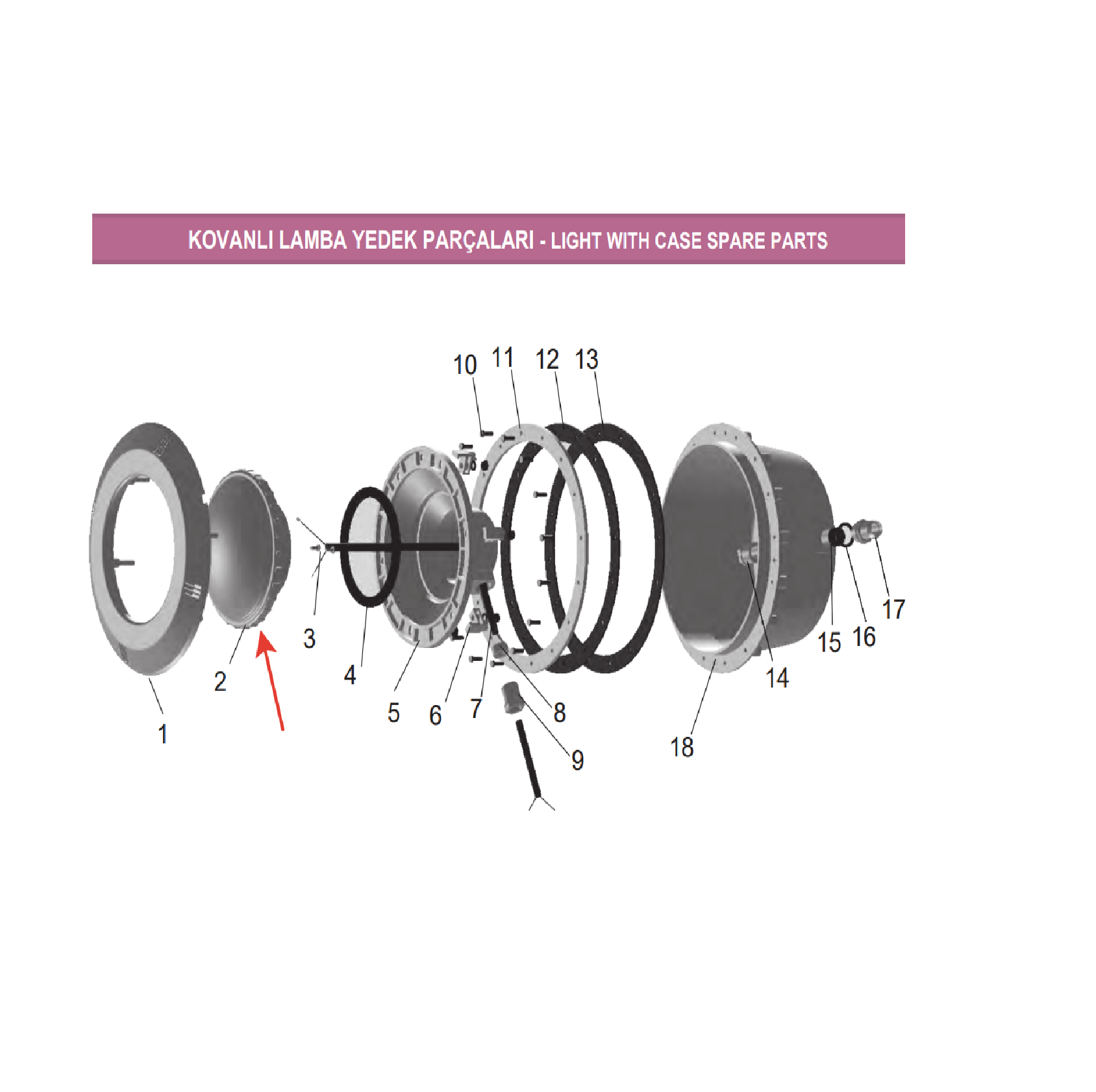 PAR56 Beyaz LED Havuz Ampulü | 36W Tek Renk SMD LED Lamba